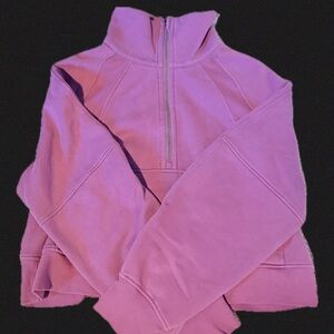 Lululemon Scuba Oversized Funnel Neck Half
Zip in the color Velvet Dust.